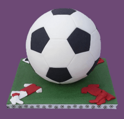 Fodbold udstikker til kage på 15 cm. i diameter