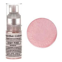 Baby Pink Sprayfarver pulver Puff Glitter, 10 g.