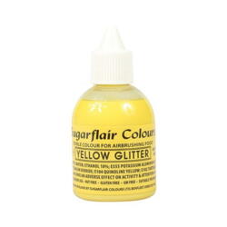 Glitter Yellow airbrush color fra Sugarflair, 60 ml.