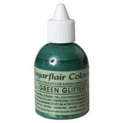 Glitter Grøn airbrush farve fra Sugarflair, 60 ml.