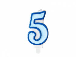 number candle 5, blue