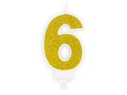 number candle 6, Gold