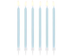 12 pc. Birthday candles, light blue, 14 cm.