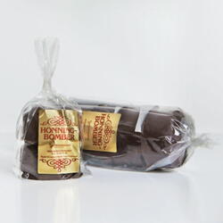 Ægte Christiansfelder honningkager, 5 stk. bomber overtrukket med mørk chokolade, 560 g.