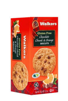 WALKERS Glutenfri Småkage m/Chockoladestykker & Appelsin  150 g.