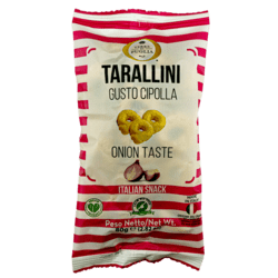 Tarallini med løgsmag – pose 80g.