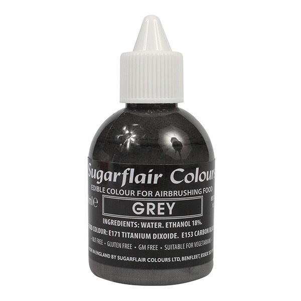 Grå airbrush farve fra Sugarflair, 60 ml.