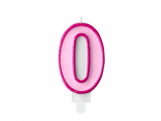 number candle 0, pink