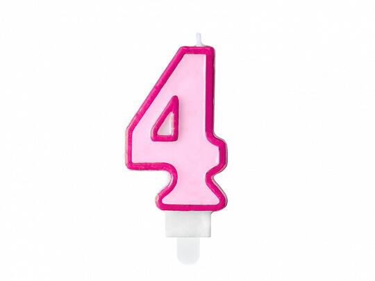 number candle 4, Pink