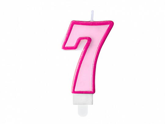 number candle 7, Pink