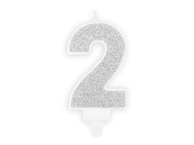 number candle 2, silver