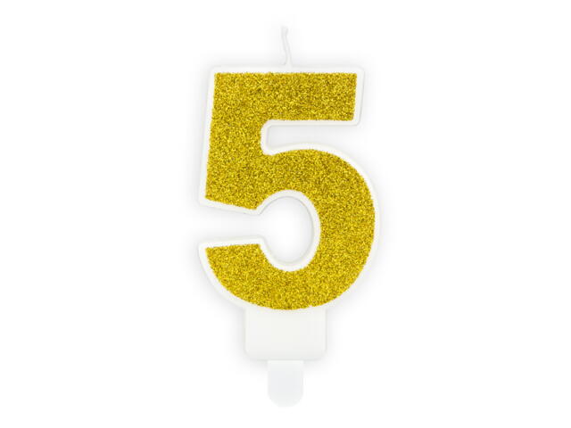 number candle 5, Gold