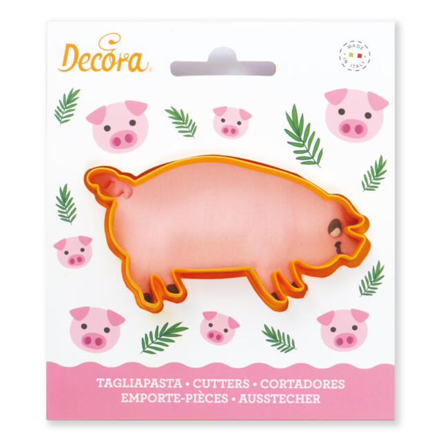 Plastic Piggy cutter;  9 x 5 x 2.2 h cm