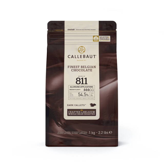 Callebaut belgisk overtrækschokolade, 815, 57,9% Mørk, 2,5 kg.