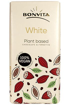 BONVITA Plantebaseret Hvid Chokolade, Økologisk Vegansk Glutenfri 100 g.