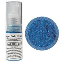 Electric Blå Sprayfarver pulver Puff Glitter, 10 g.