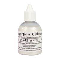 Glitter Pearl White airbrush farve fra Sugarflair, 60 ml.