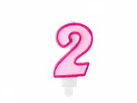 number candle 2, pink