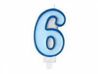 number candle 6, blue