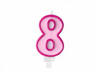 number candle 8, Pink