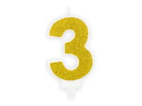 number candle 3, Gold