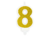 number candle 8, Gold
