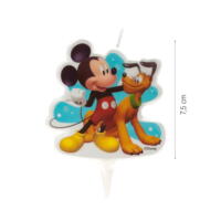 2D MICKEY MOUSE & PLUTO BIRTHDAY CANDLE 7,5CM